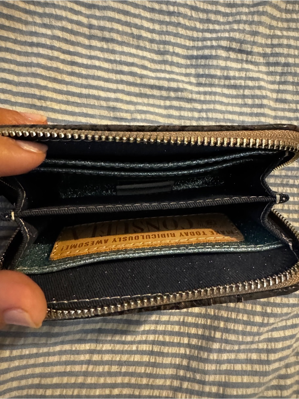 Consuela Black Floral Embossed Zip-Around Wallet - Picture 3 of 4